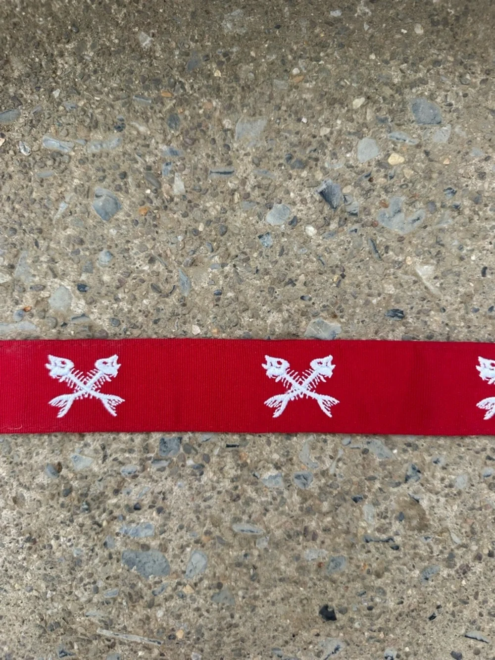 Vineyard Vines Red Fishbone D Ring Belt Canvas Preppy Coastal Mens M